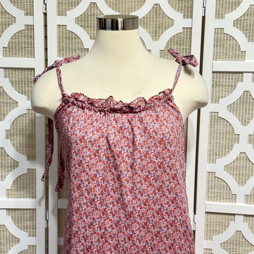 Nation LTD Floral Peasant Midi Dress Womens XS Cottage Ruffle Tiered Sundress - Picture 3 of 13